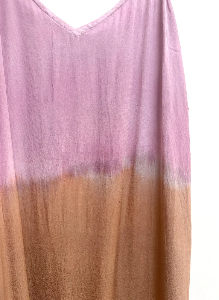 Kothi Slip Dress, blush dip dye imperfect sample, size 2XL