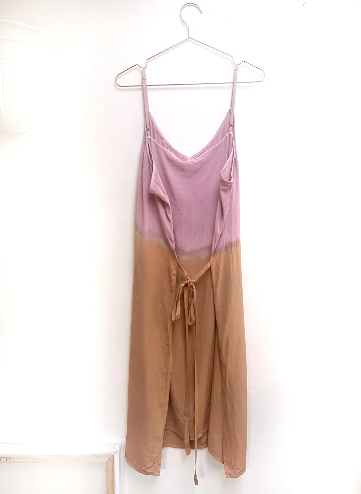 Kothi Slip Dress, blush dip dye imperfect sample, size 2XL