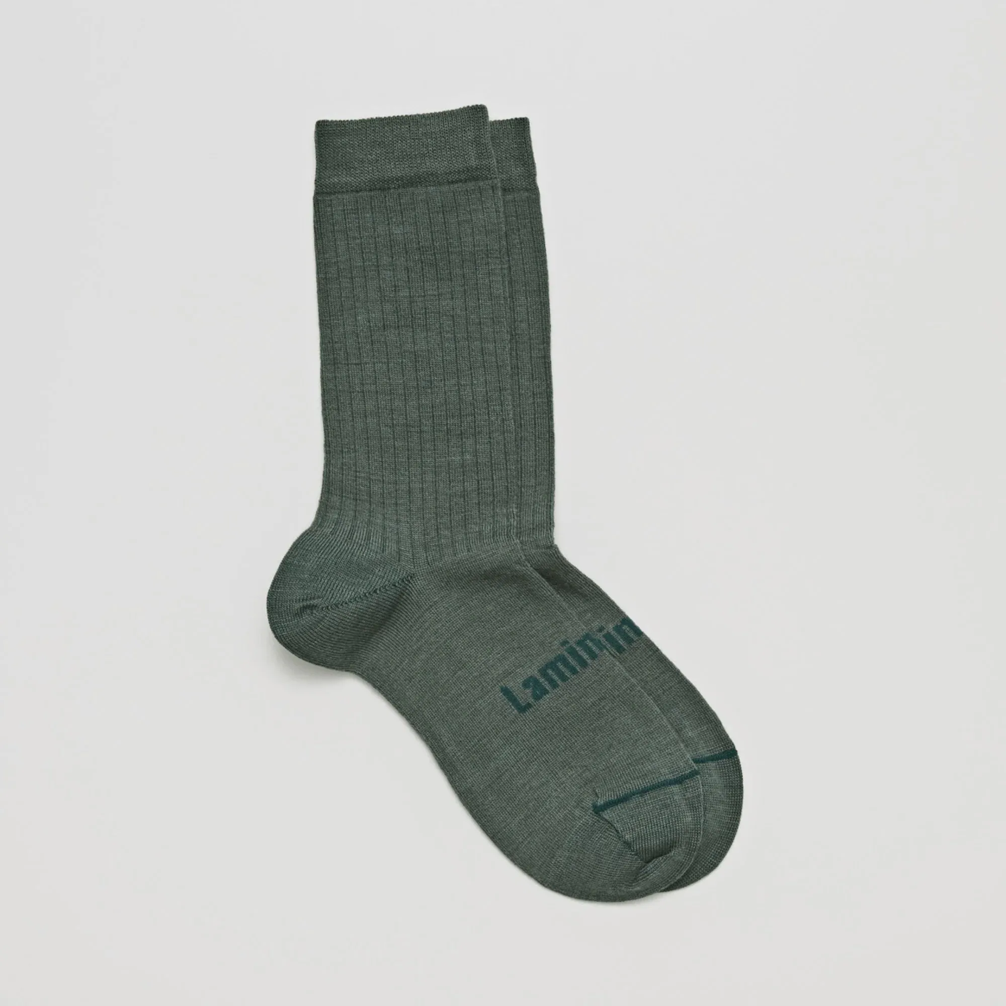 Lamington Tuatara Olive Green Merino Crew Socks