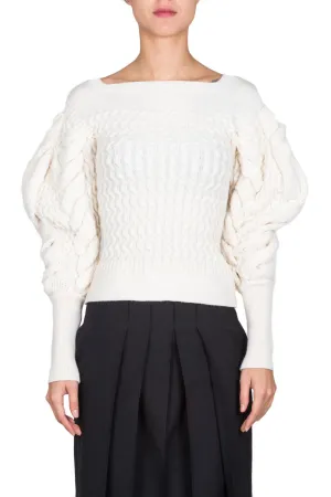 Large Sleeve Cable Knit Sweater