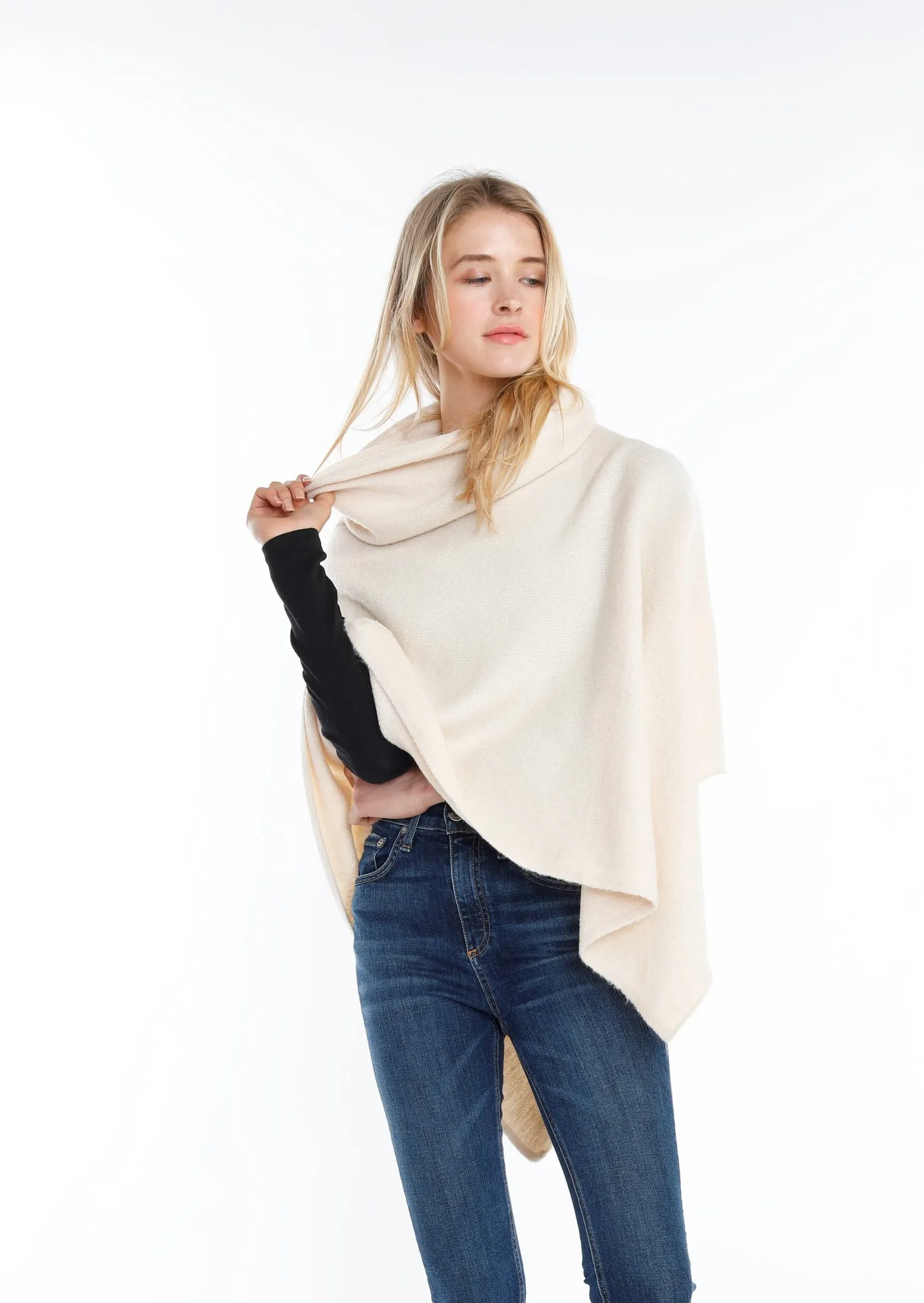 Look by M Turtleneck Wrap Poncho