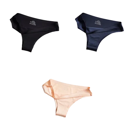 Lot de 3 Culottes en soie glacée 100% culottes invisibles