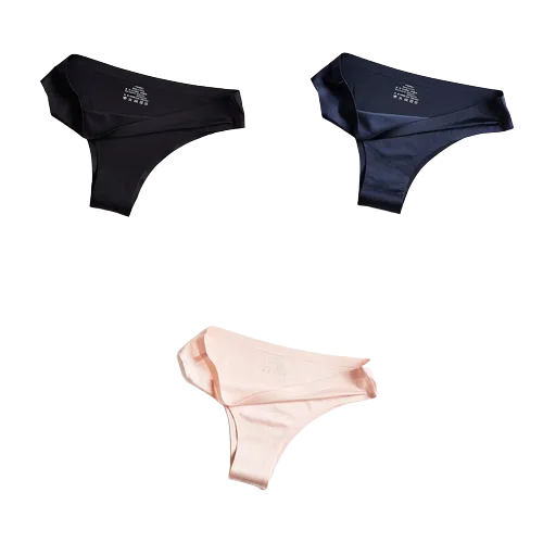 Lot de 3 Culottes en soie glacée 100% culottes invisibles