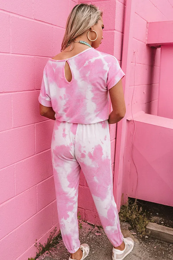 Make It A Mai Tai Tie Dye Jumpsuit In Pink