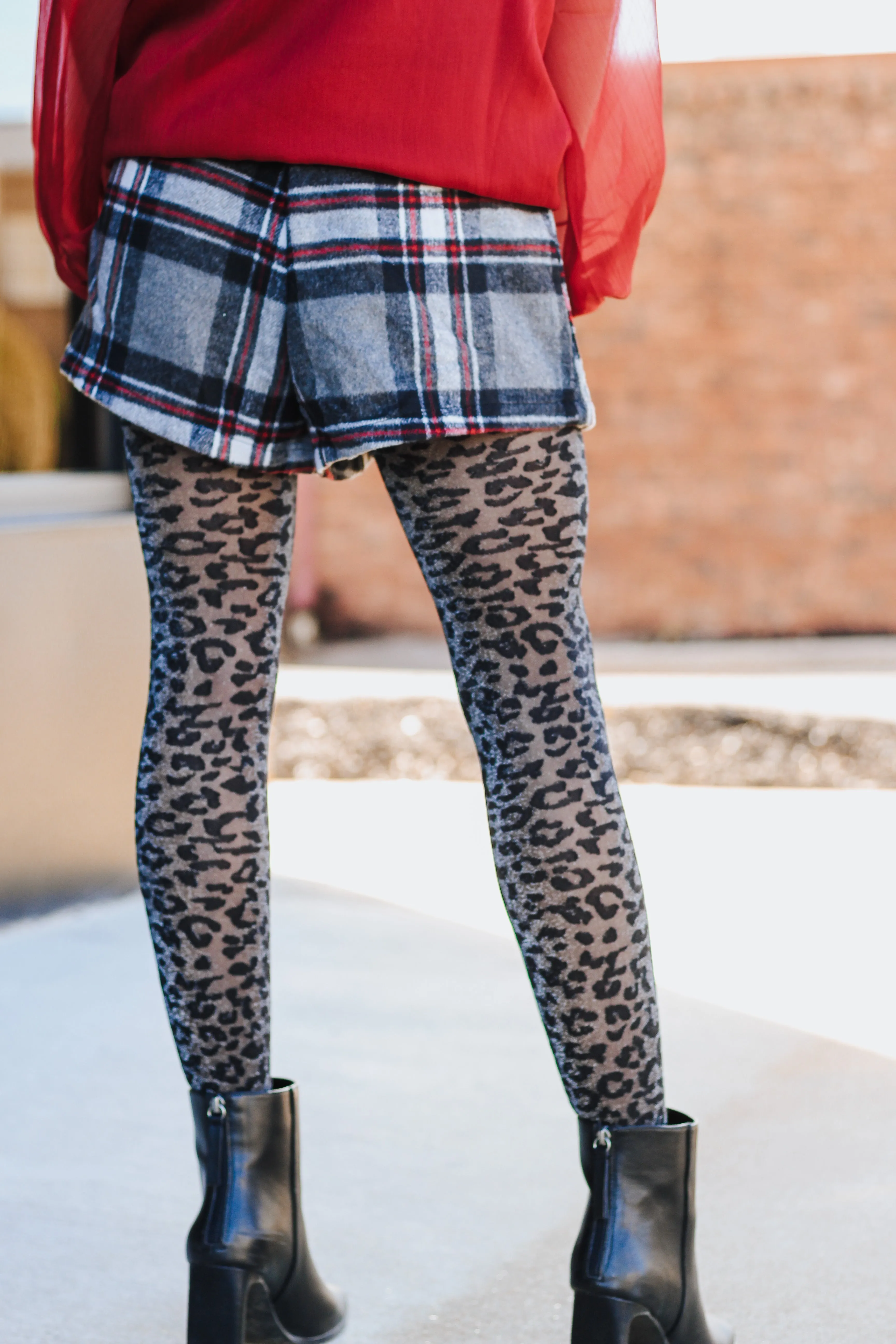 MeMoi Leopard Print Shimmer Sheer Tights