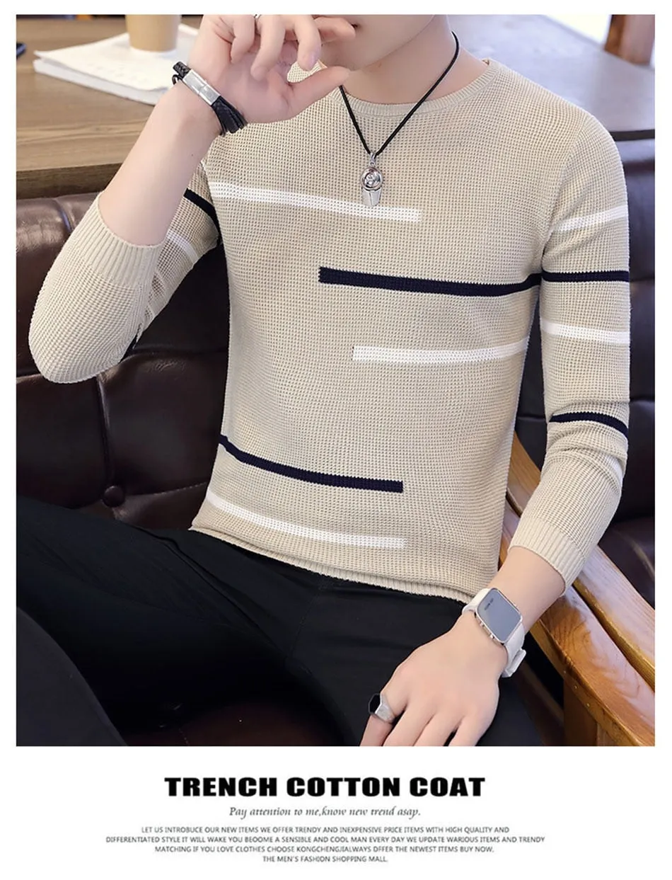 Men Long Sleeve Knitted Sweater Pullovers Coat