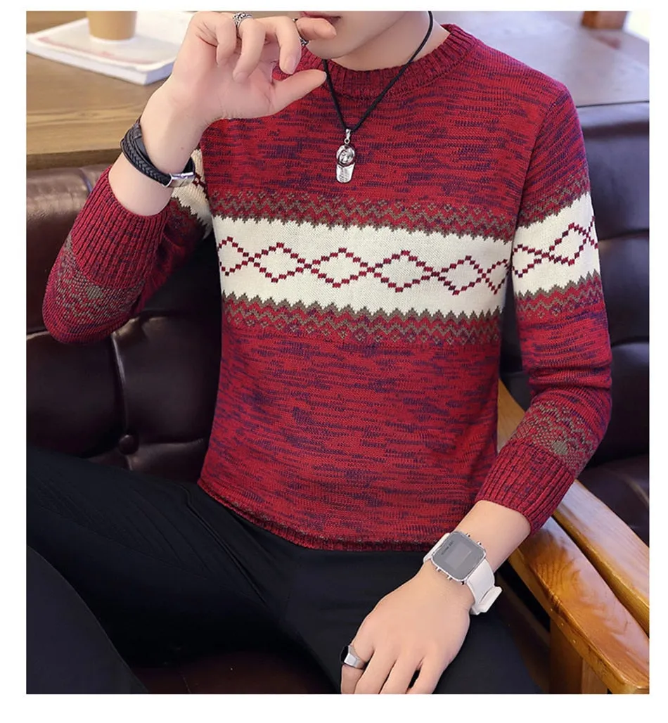 Men Long Sleeve Knitted Sweater Pullovers Coat