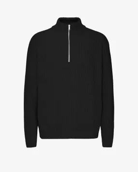 Merino Quarter Zip - Deep Black