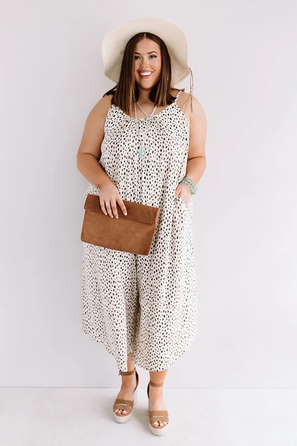 Model Off Duty Leopard Jumpsuit in Brown Curves