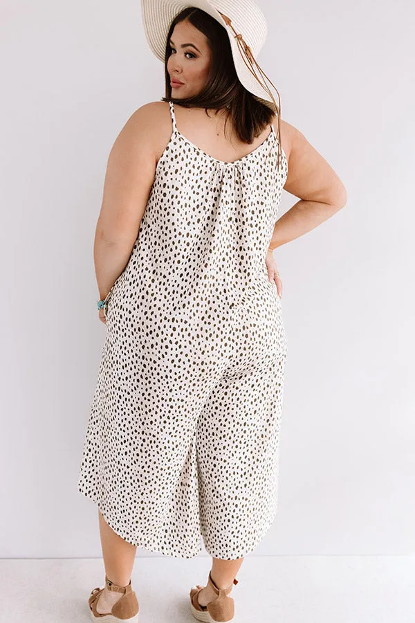 Model Off Duty Leopard Jumpsuit in Brown Curves