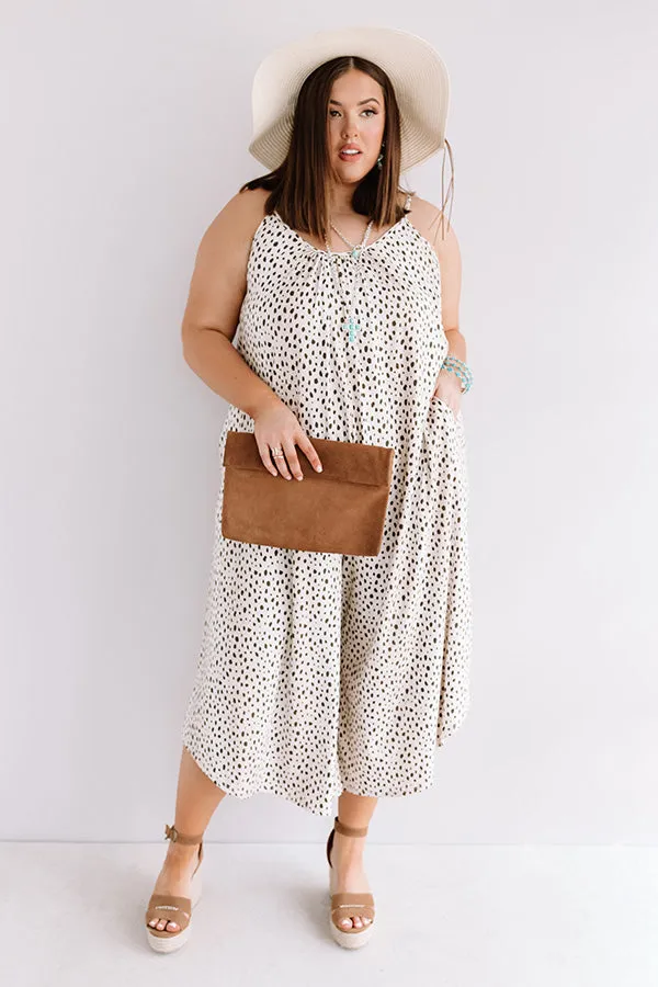 Model Off Duty Leopard Jumpsuit in Brown Curves