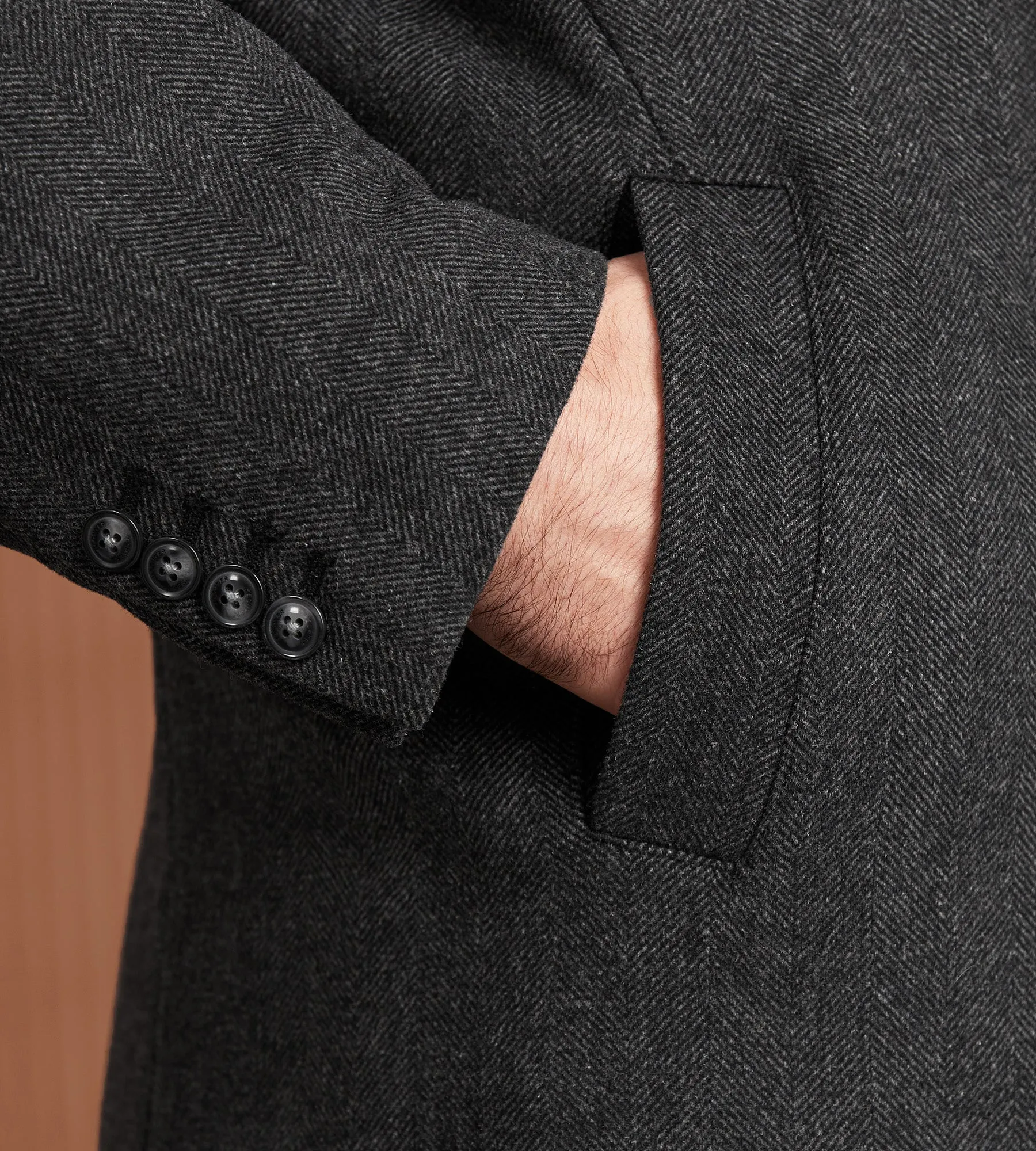 Modern Fit Wool Double Breasted Top Coat