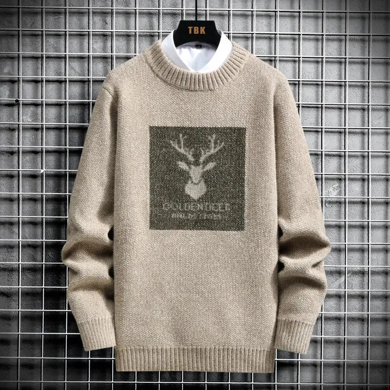 MOREYART GoldenDeer Slim Fit Sweater