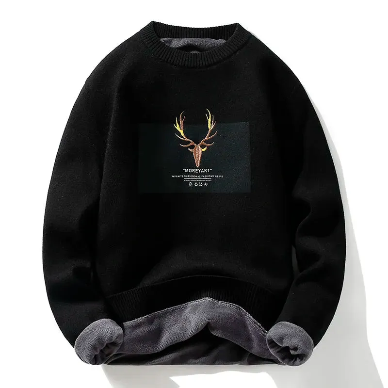 MOREYART GoldenDeer Slim Fit Sweater