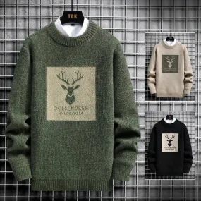 MOREYART GoldenDeer Slim Fit Sweater