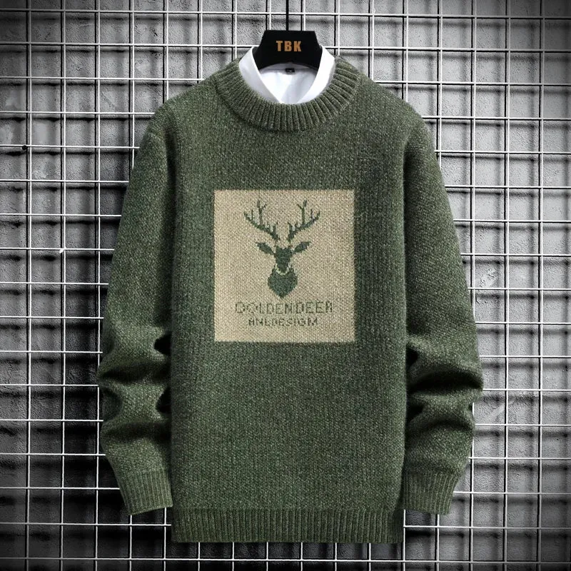 MOREYART GoldenDeer Slim Fit Sweater