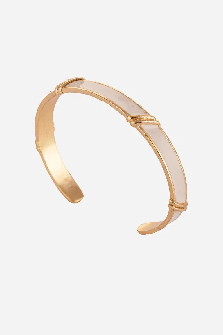 Mother Pearl Look Open Bracelet