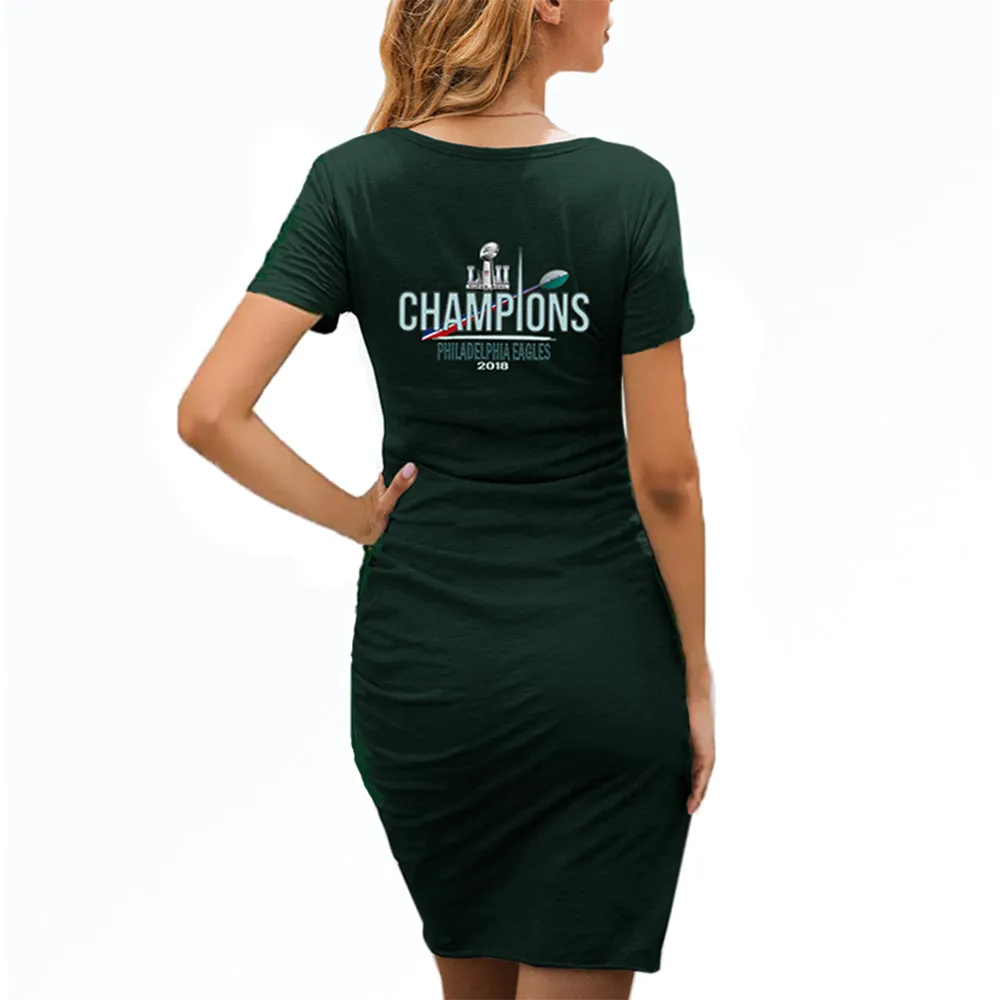 nfl 100 eagles fans Dress|nfl Philadelphia eagles Fans Women's Dress Mini Short Sleeve (2 Colors)