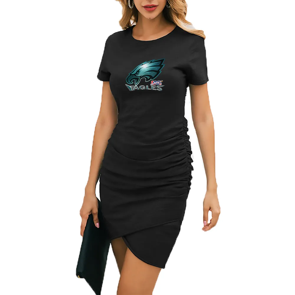 nfl 100 eagles fans Dress|nfl Philadelphia eagles Fans Women's Dress Mini Short Sleeve (2 Colors)