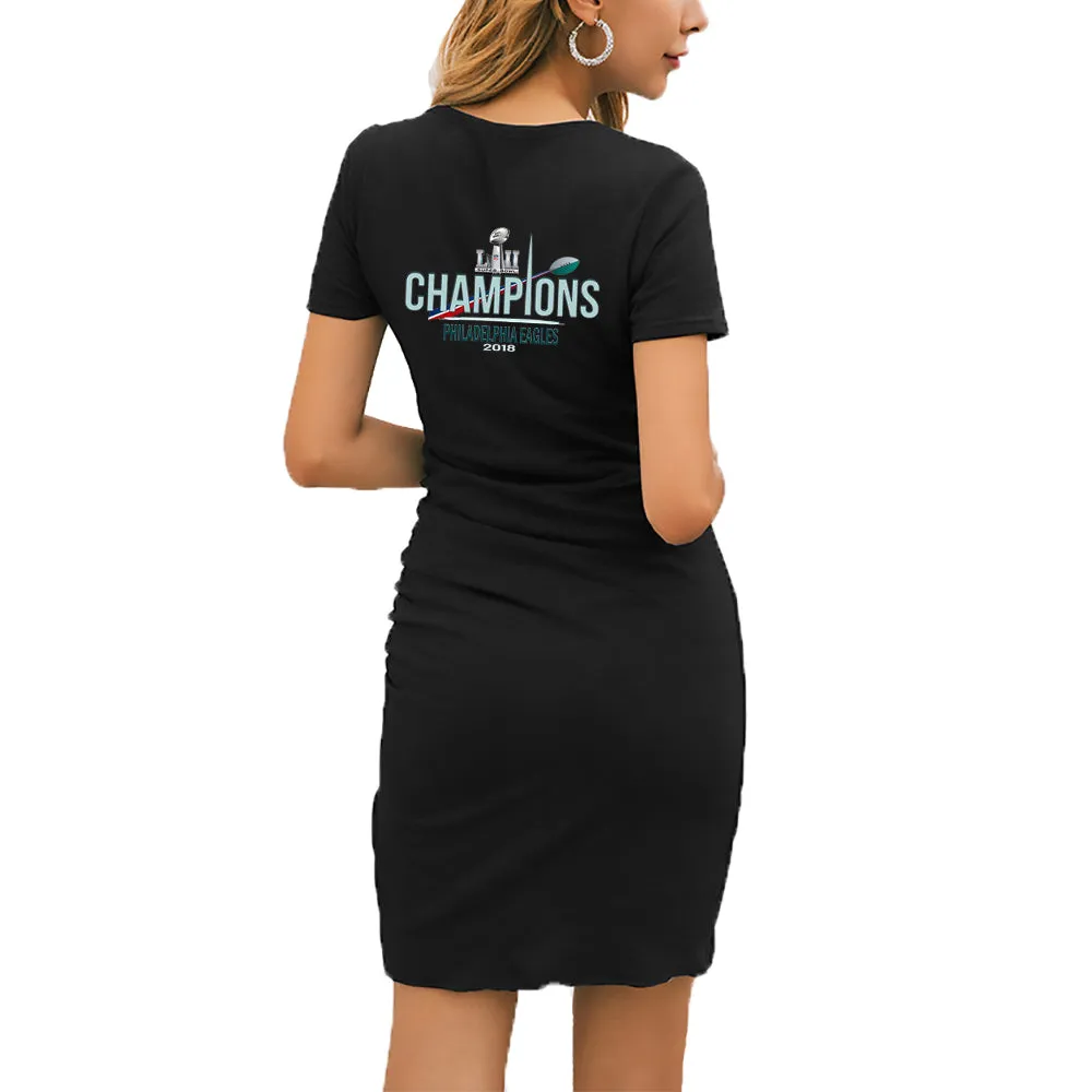 nfl 100 eagles fans Dress|nfl Philadelphia eagles Fans Women's Dress Mini Short Sleeve (2 Colors)