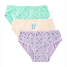 Nuluv Girls Frozen Printed Brief Underwear Innerwear (Multicolor, Pack of 3)