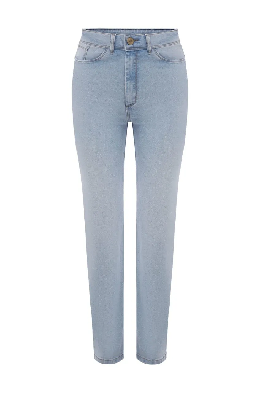 Payton Straight Jeans Light Denim Blue High Rise