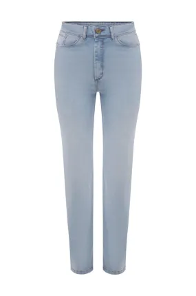 Payton Straight Jeans Light Denim Blue High Rise