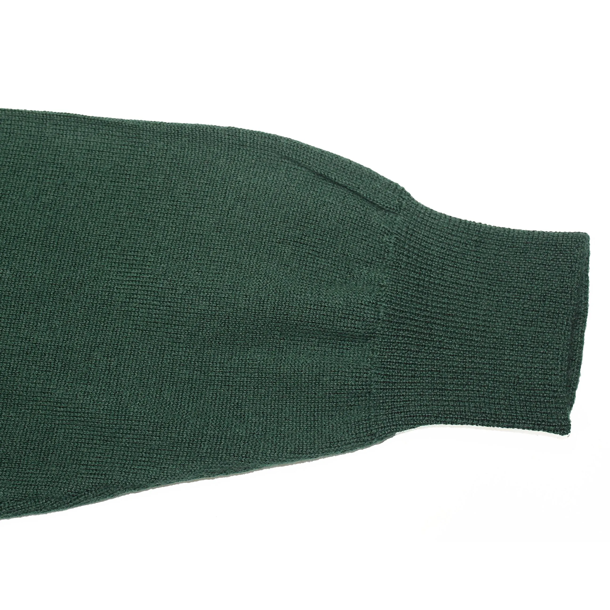 Pine Green Italian Merino Wool Crewneck Sweater by 40Colori Italy