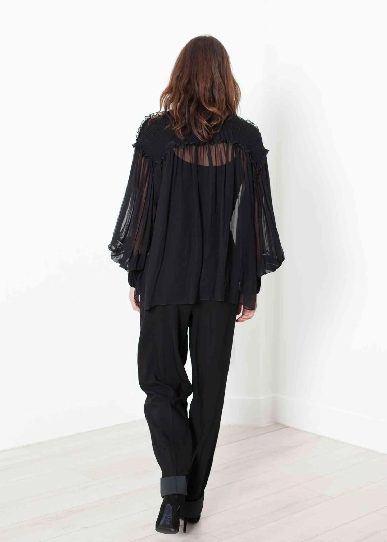 Poet Silk Sweater in Black