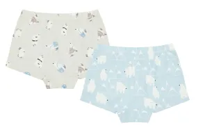 Polar Bear Bamboo Girls Boy Short Underwear - 2 Pack