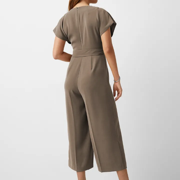 Premium Soft Nida Fabric Plain Belt Style Women Jumpsuit JU5766