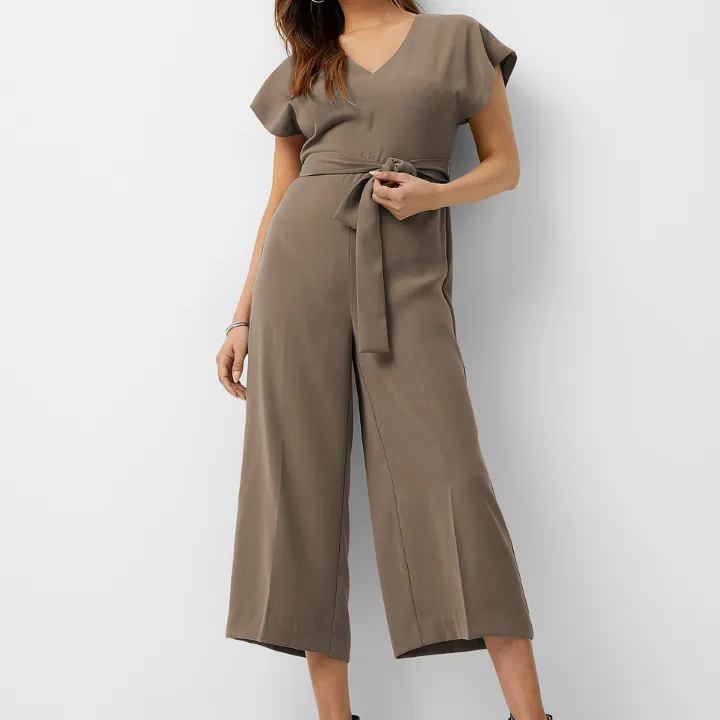 Premium Soft Nida Fabric Plain Belt Style Women Jumpsuit JU5766