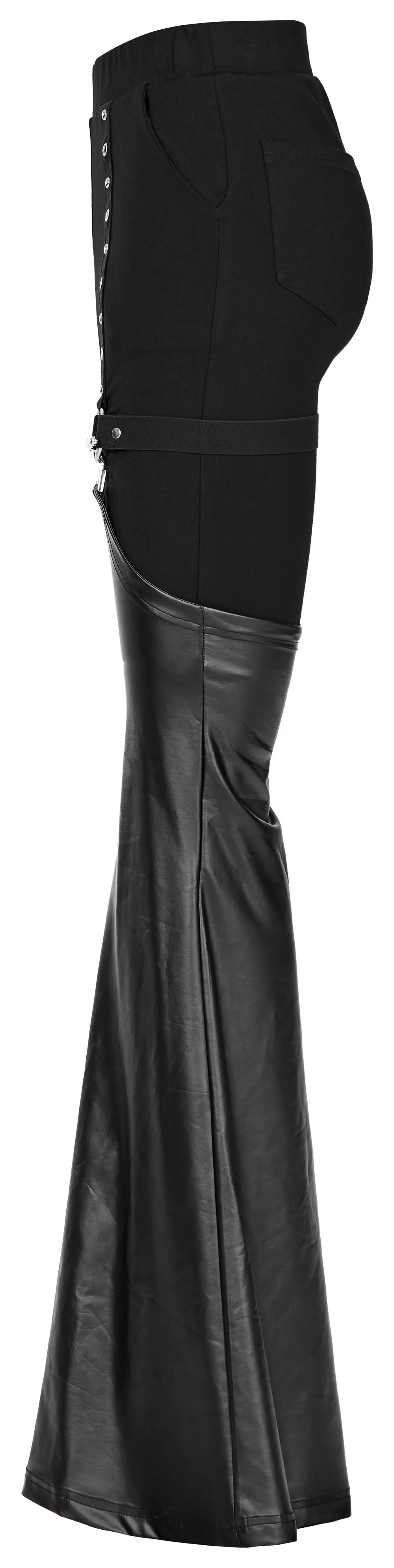 Punk Detachable Faux Leather Flared Leg Warmer Pants