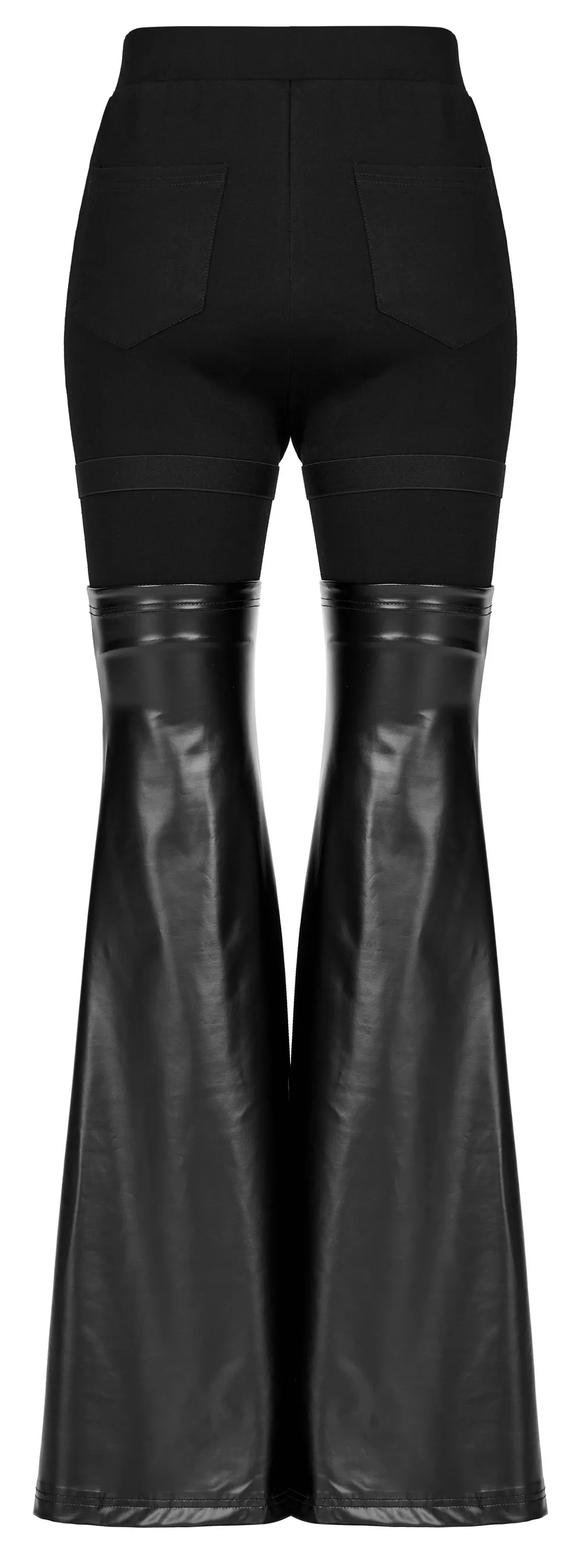 Punk Detachable Faux Leather Flared Leg Warmer Pants