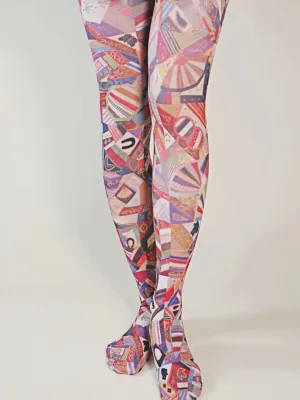 Quilt Patchwork printed Art Tights