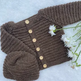 "Danny" baby cardigan & hat set