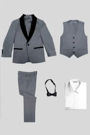 "Hampton" Stacy Adams Kids Grey Tuxedo (5-Piece Set)