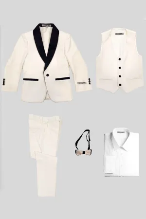 "Hampton" Stacy Adams Kids Ivory Tuxedo (5-Piece Set)