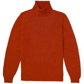 Red Orange Italian Cashmere / Extra Fine Merino Roll Neck by 40 Colori Italy