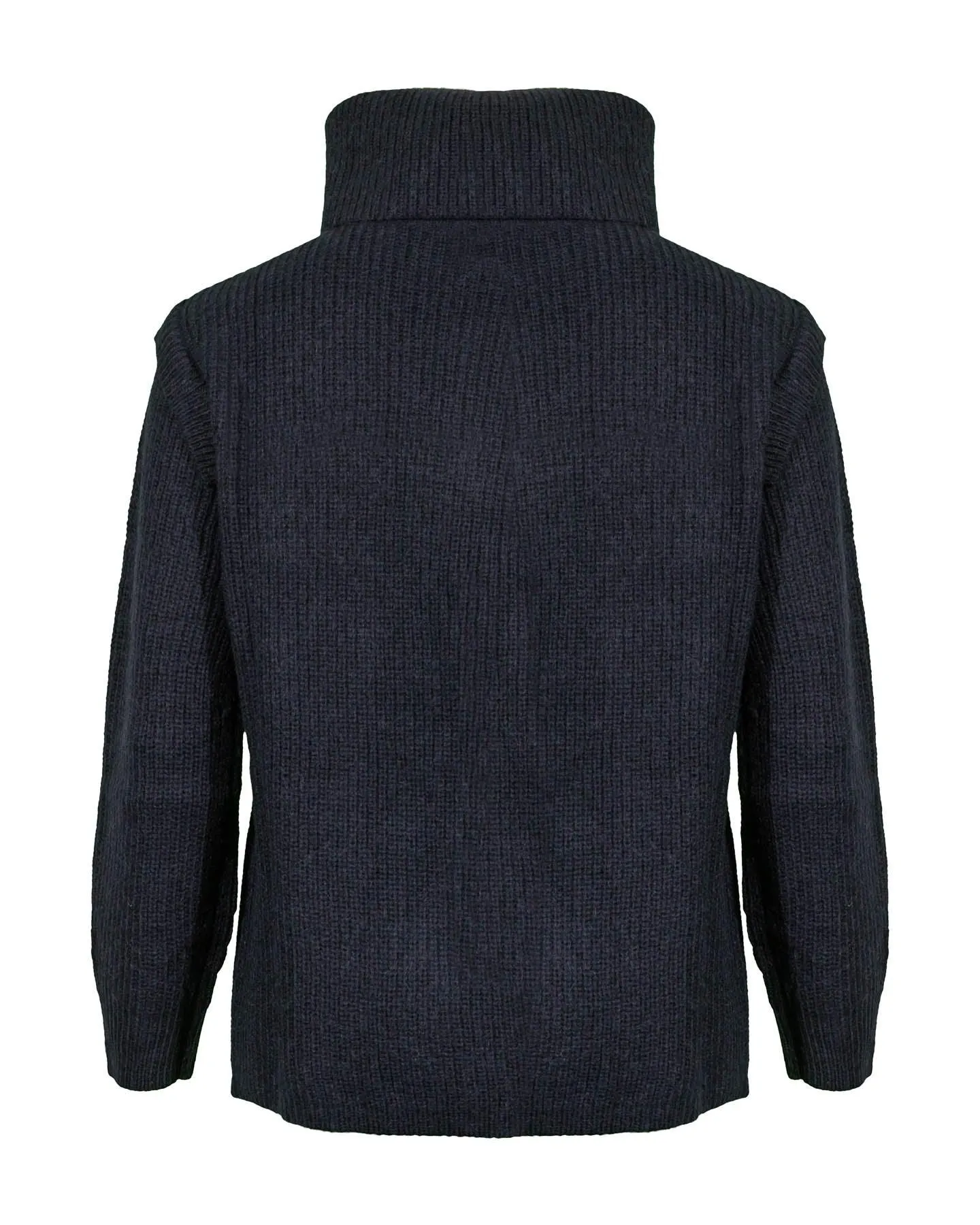 Ribbed Wool Blend Turtleneck