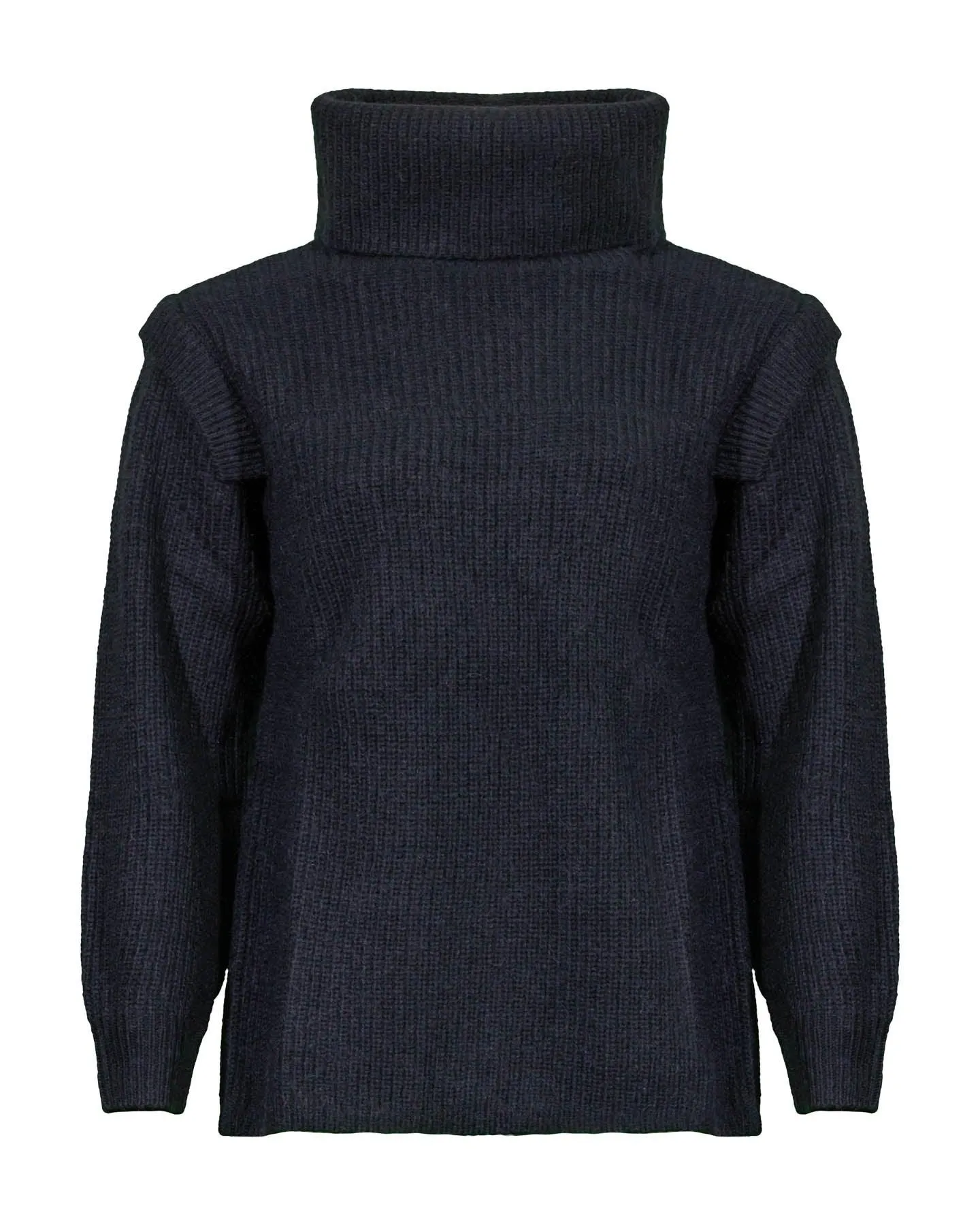 Ribbed Wool Blend Turtleneck