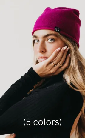 Rolled Edge Cashmere  Beanie