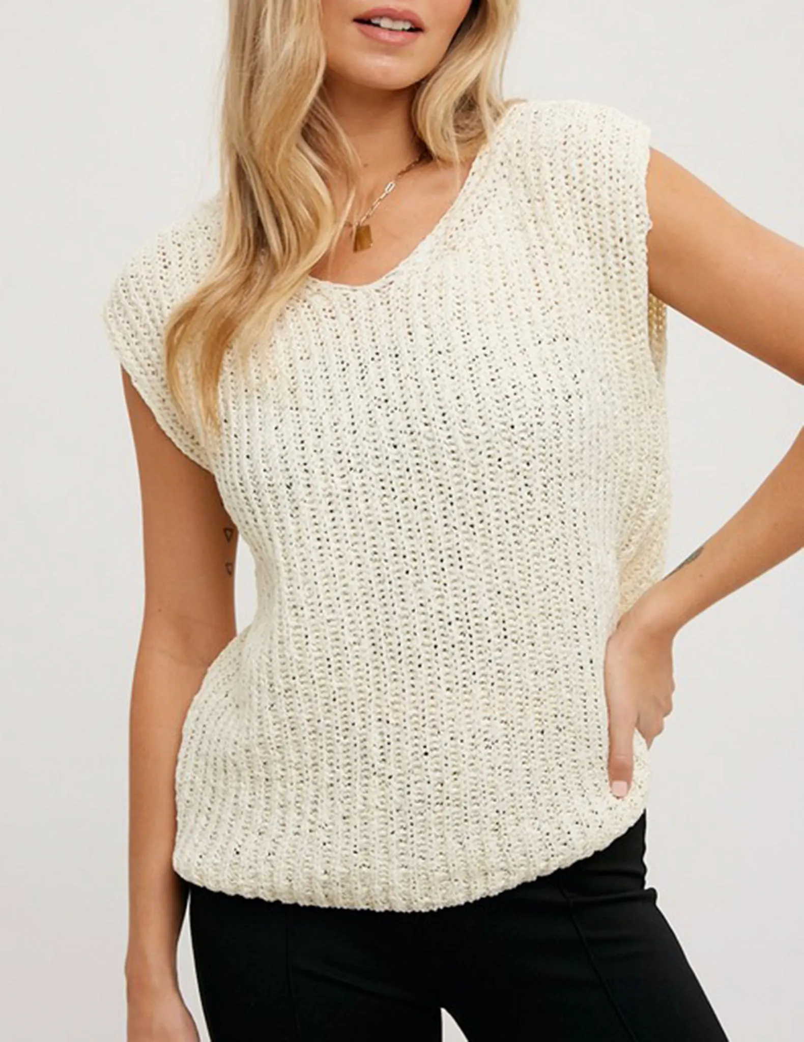 Ruby Boxy Knit Sleeveless Sweater