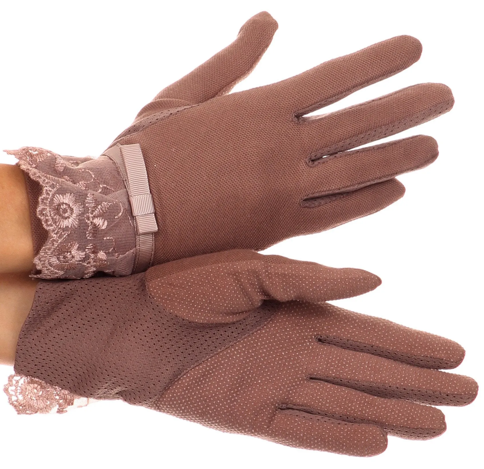 Sakkas Annie wrist length antique look femminine assorted stretch glove with lace