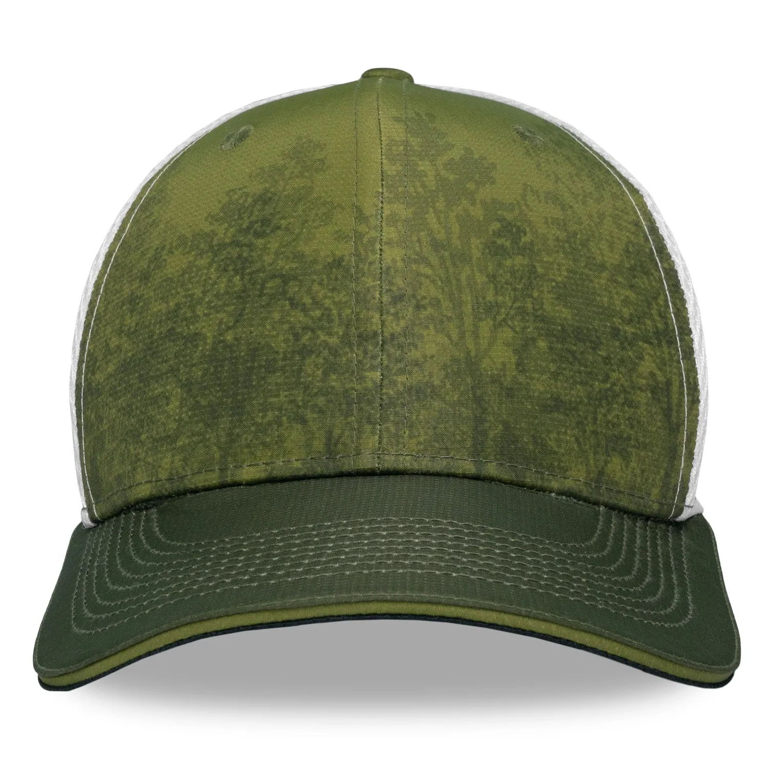 Scenic Olive 6 Panel Trucker Hat