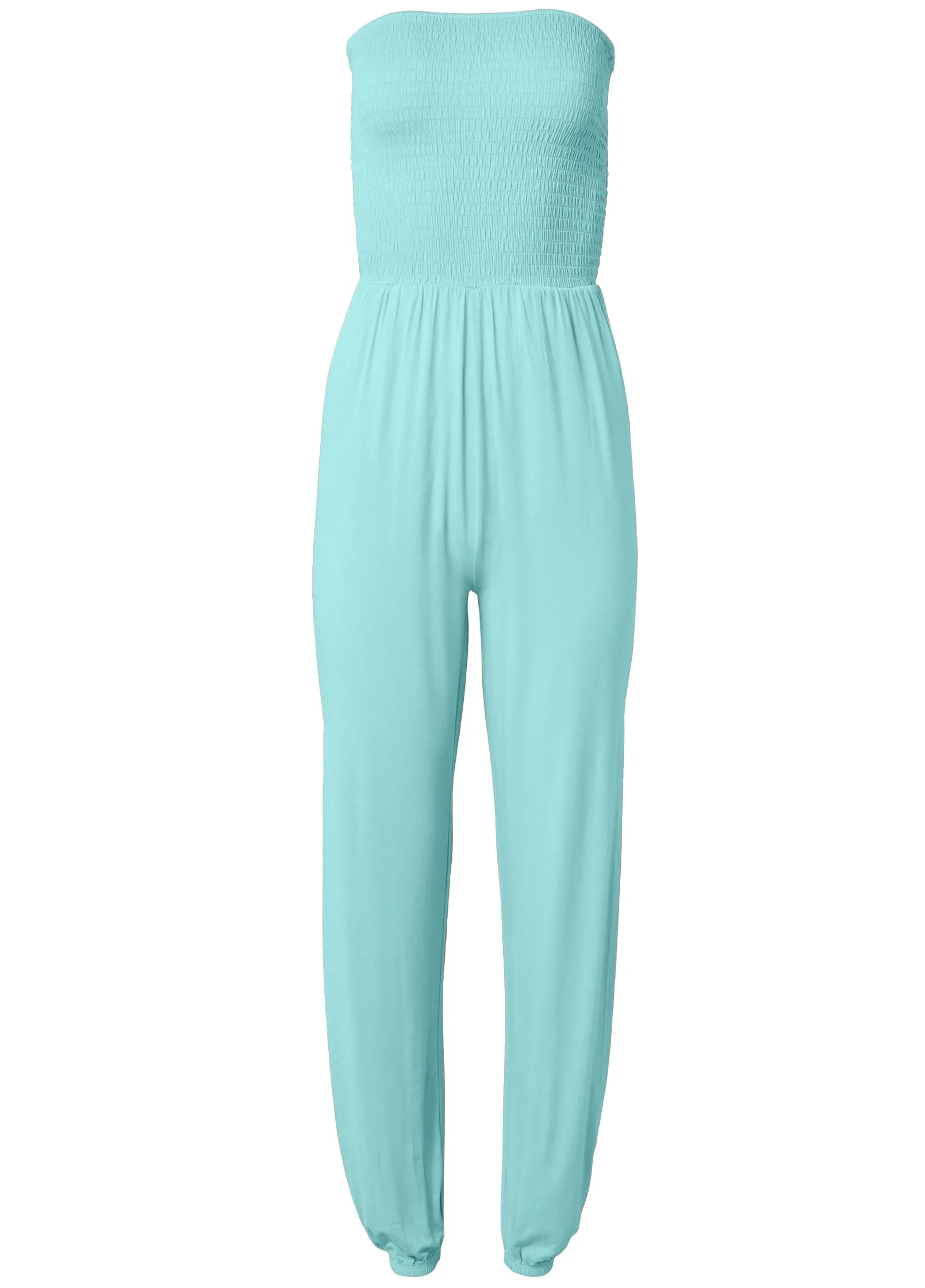 Smocked Side Slit Jumpsuit - Mint