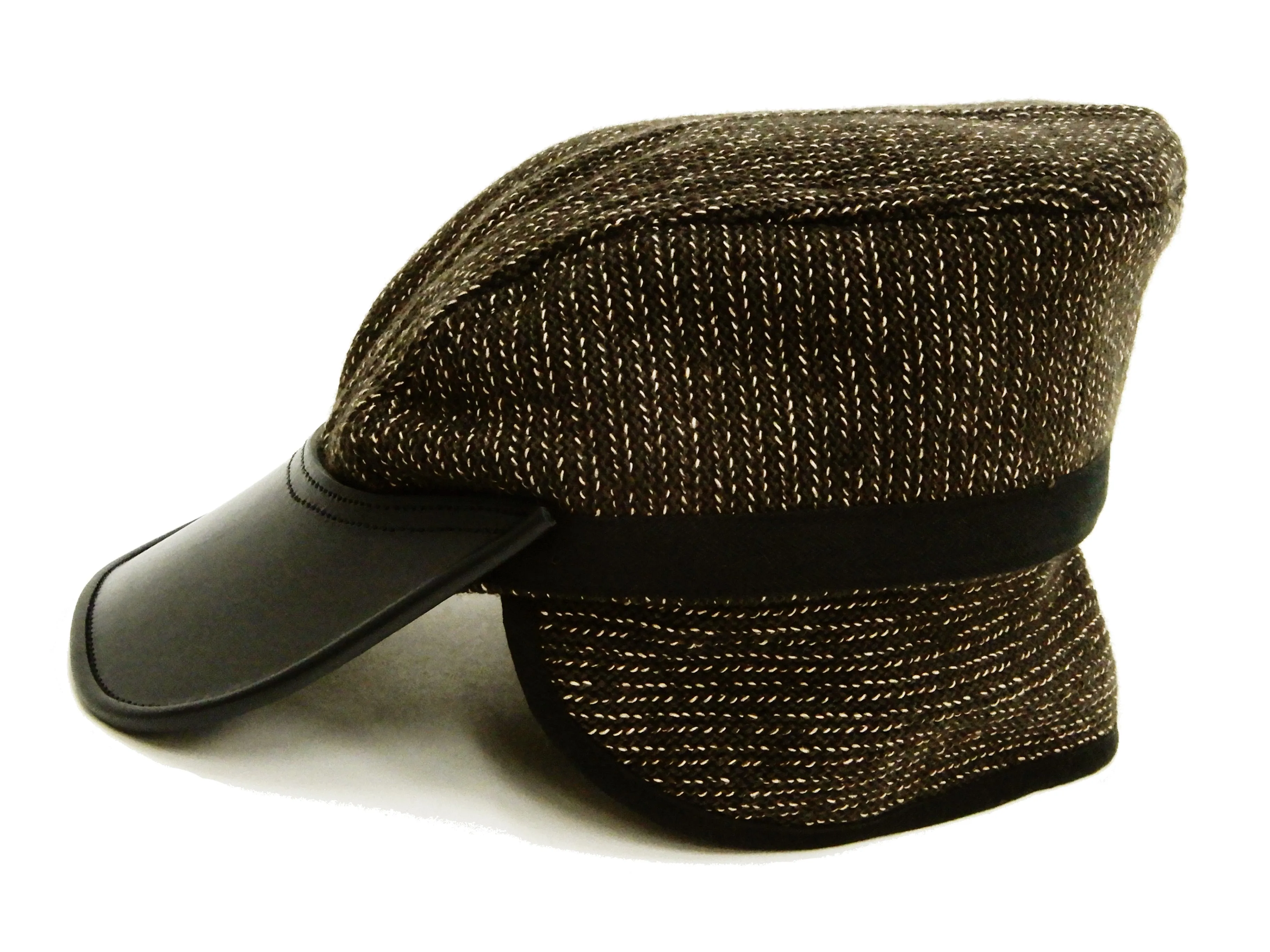 Sugar Cane Men's Brown's Beach Cloth Work Cap with Ear Flaps Winter Hat SC02568