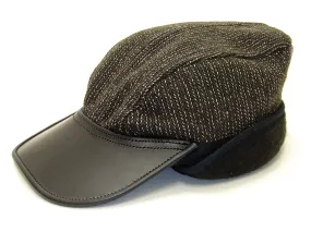 Sugar Cane Men's Brown's Beach Cloth Work Cap with Ear Flaps Winter Hat SC02568