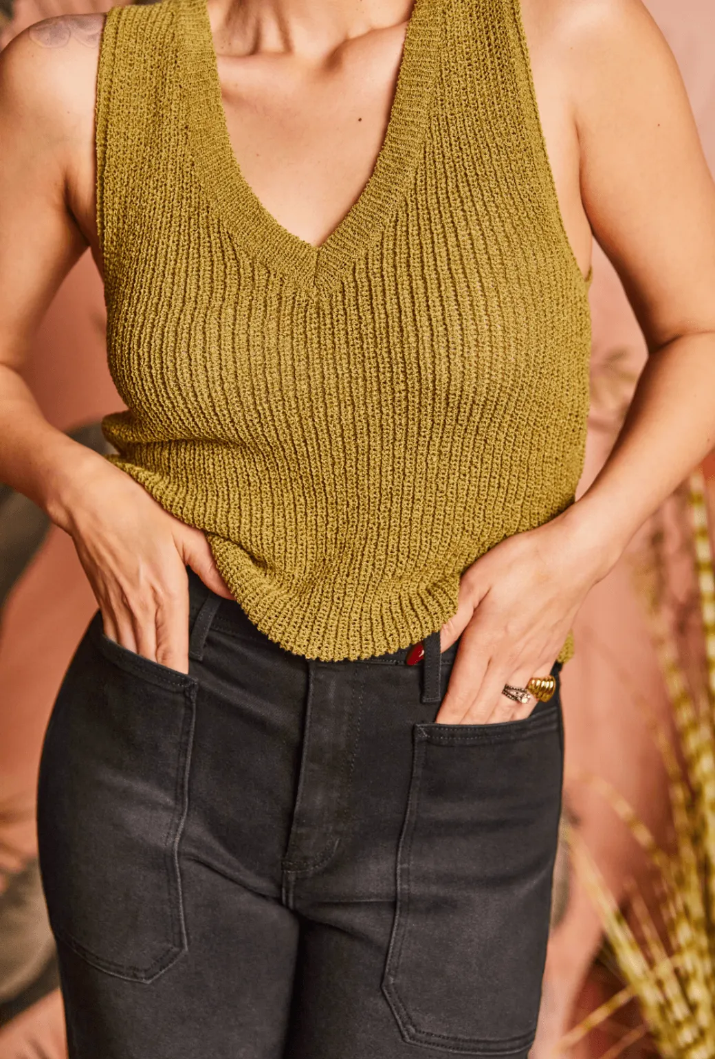 Sweater Tank - Olive