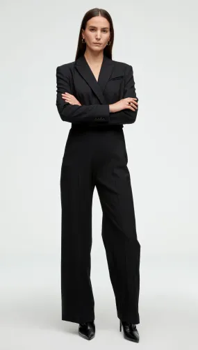 Tailored Jumpsuit in Seasonless Wool | Black